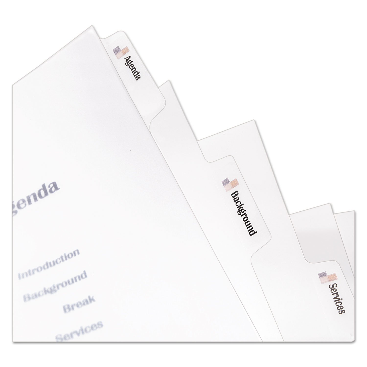 Avery 11449 Clear Plastic Dividers with 5-Tab Index Maker - Print & Apply Letter Size Labels for Office Organization & Filing Systems | Perfect for Binders, Folders & Document Management