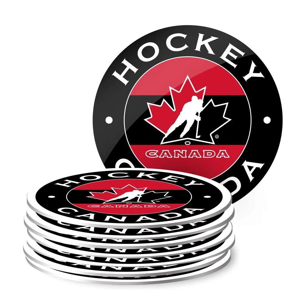 Team Canada Coasters Set of 8 - Premium Absorbent Drink Coasters for Beer, Wine & Coffee - Perfect for Home Bar, Office & Game Day Parties