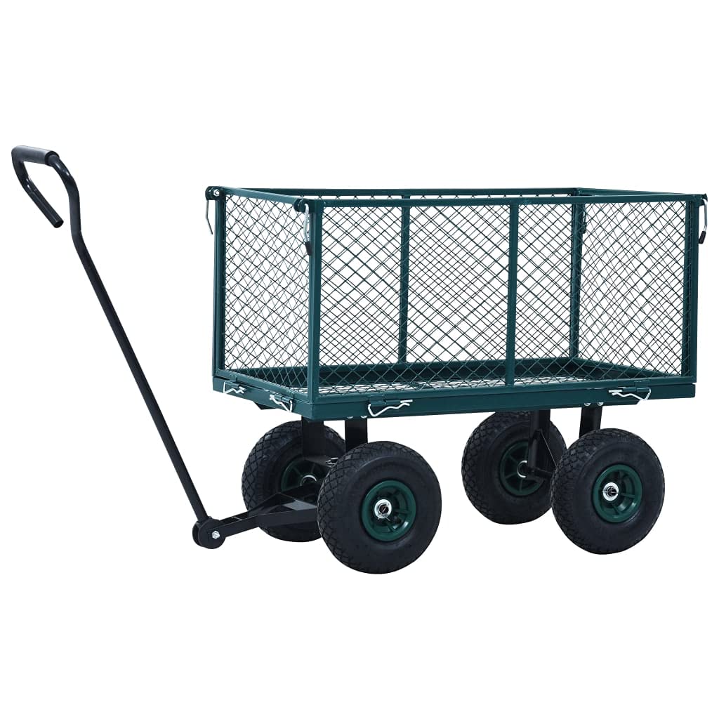 Heavy Duty Garden Hand Trolley Cart - 771.6 lb Capacity, Green Outdoor Utility Wagon for Yard Work, Landscaping, Moving Supplies & Farm Use