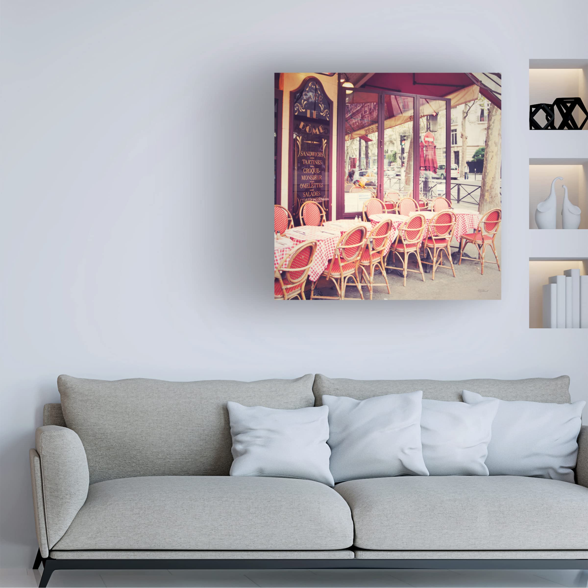 Laura Marshall 'Café le Dôme' Canvas Wall Art Print - Modern Home & Office Decor - Perfect for Living Room, Bedroom or Café Style Interior Design