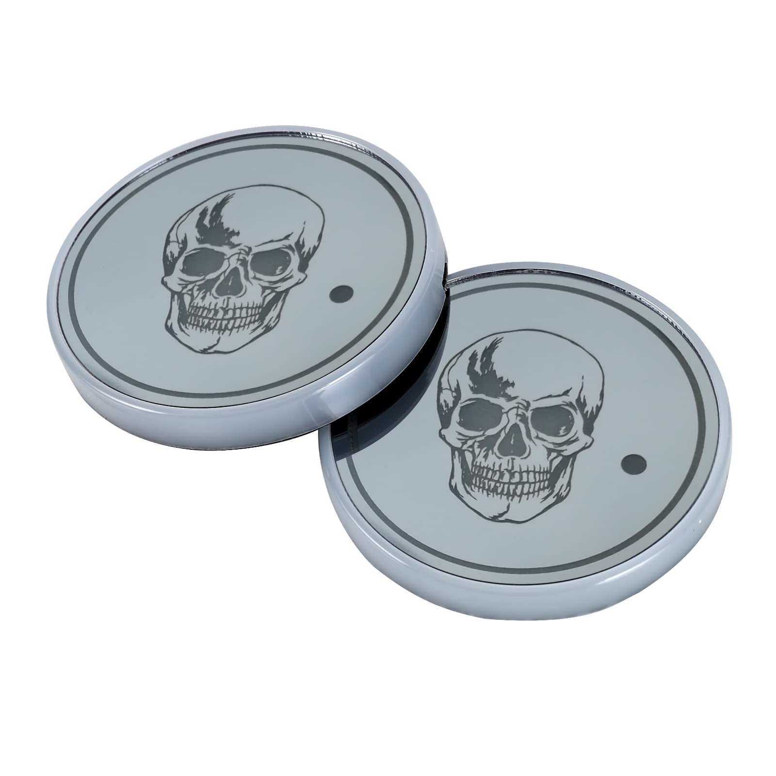 LED Car Cup Holder Lights - 2 Pack 7-Color Changing USB Charging Coaster Mats with Luminescent Cup Pads, Interior Atmosphere Decoration Lights for Cars, SUVs & Trucks (Gray)