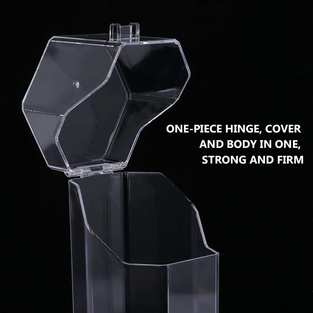 Clear Makeup Brush Holder with Cover - Vanity & Desk Organizer for Beauty Tools