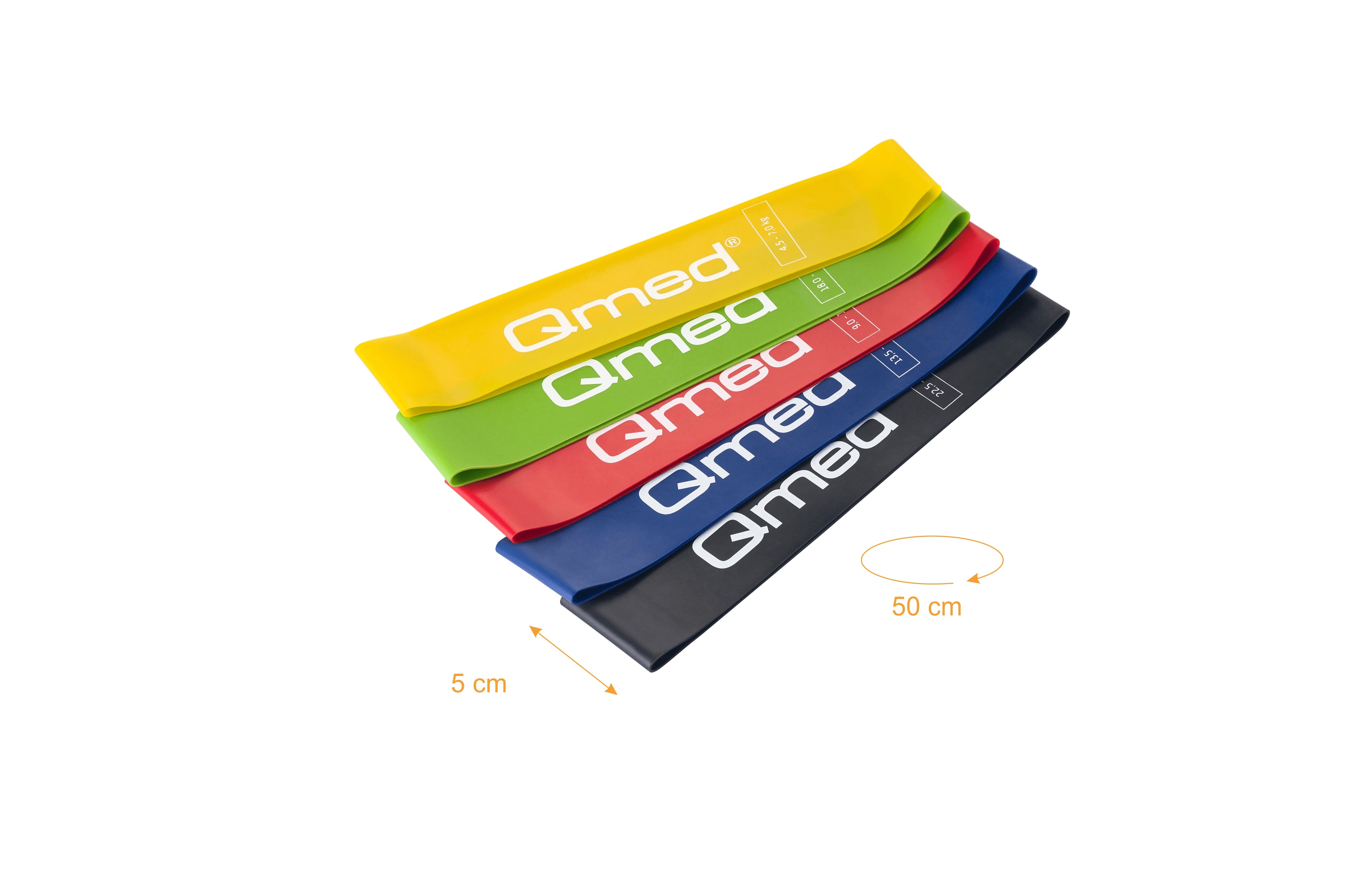 Premium QMED Resistance Bands Set - 5-Piece Exercise Loop Bands for Home Workouts, Yoga, Pilates & Strength Training - Ideal for Men & Women Fitness Enthusiasts