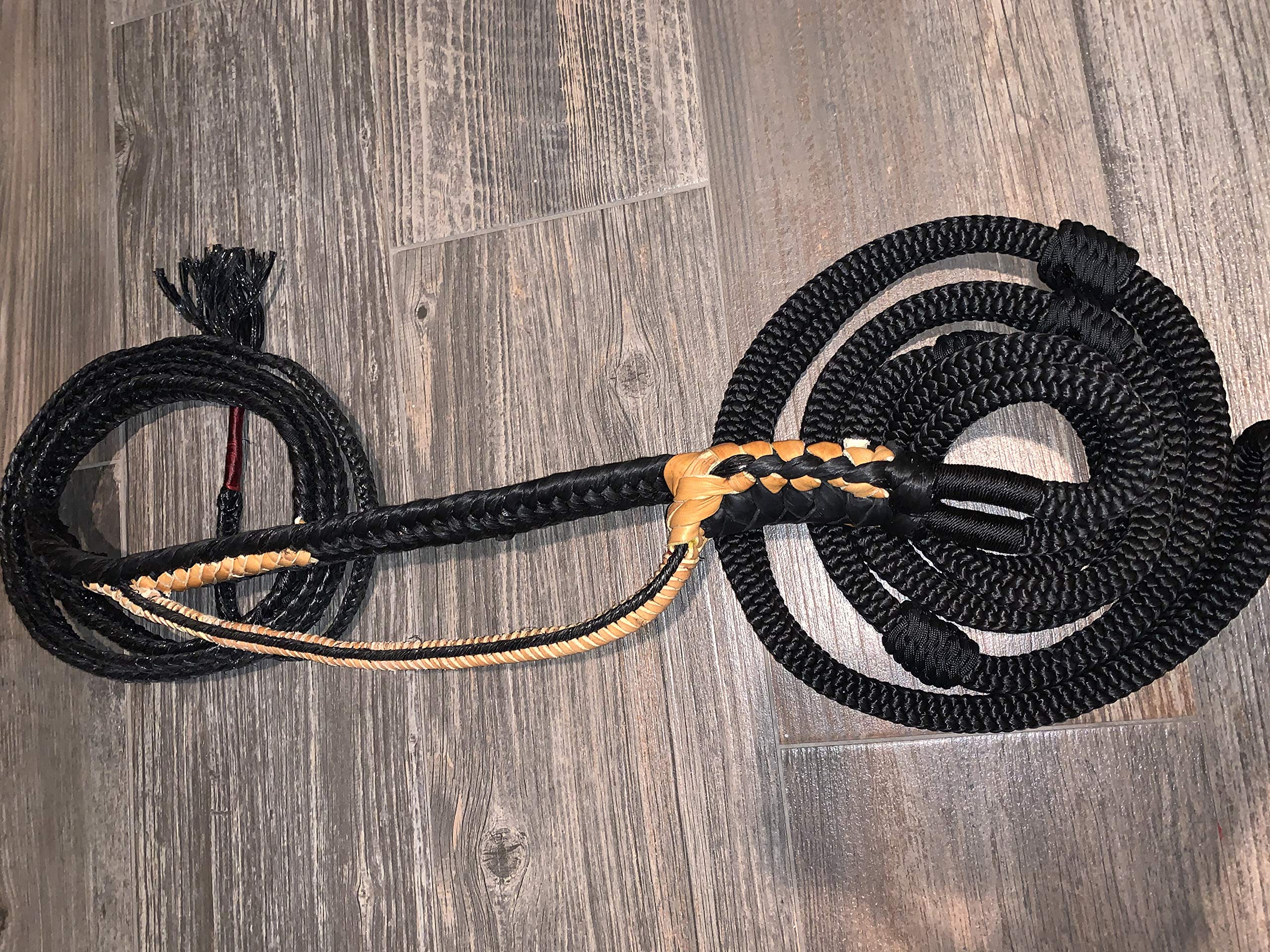 Bull Rope for Rodeo Riding - EPT Signature Black Pro 9/7 LH Soft 3/4 x 3/4 - 16' Professional Bull Riding Rope for Rodeo Competitions & Training - Perfect for Bull Riders & Rodeo Athletes