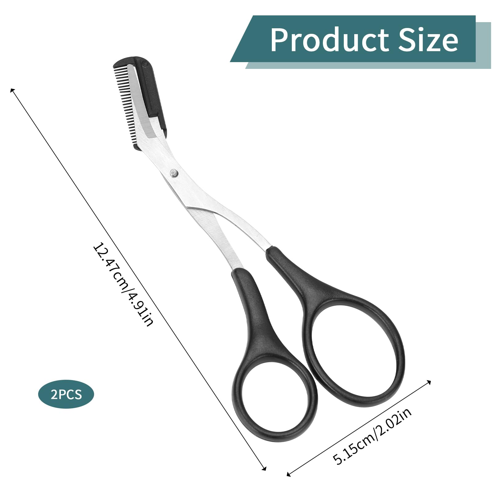 Professional Eyebrow Scissors with Comb - Ultra Sharp Precision Trimmer for Perfect Eyebrow Shaping | Non-Slip Finger Grips for Safe & Easy Grooming | Ideal for Men & Women at Home or Salon Use