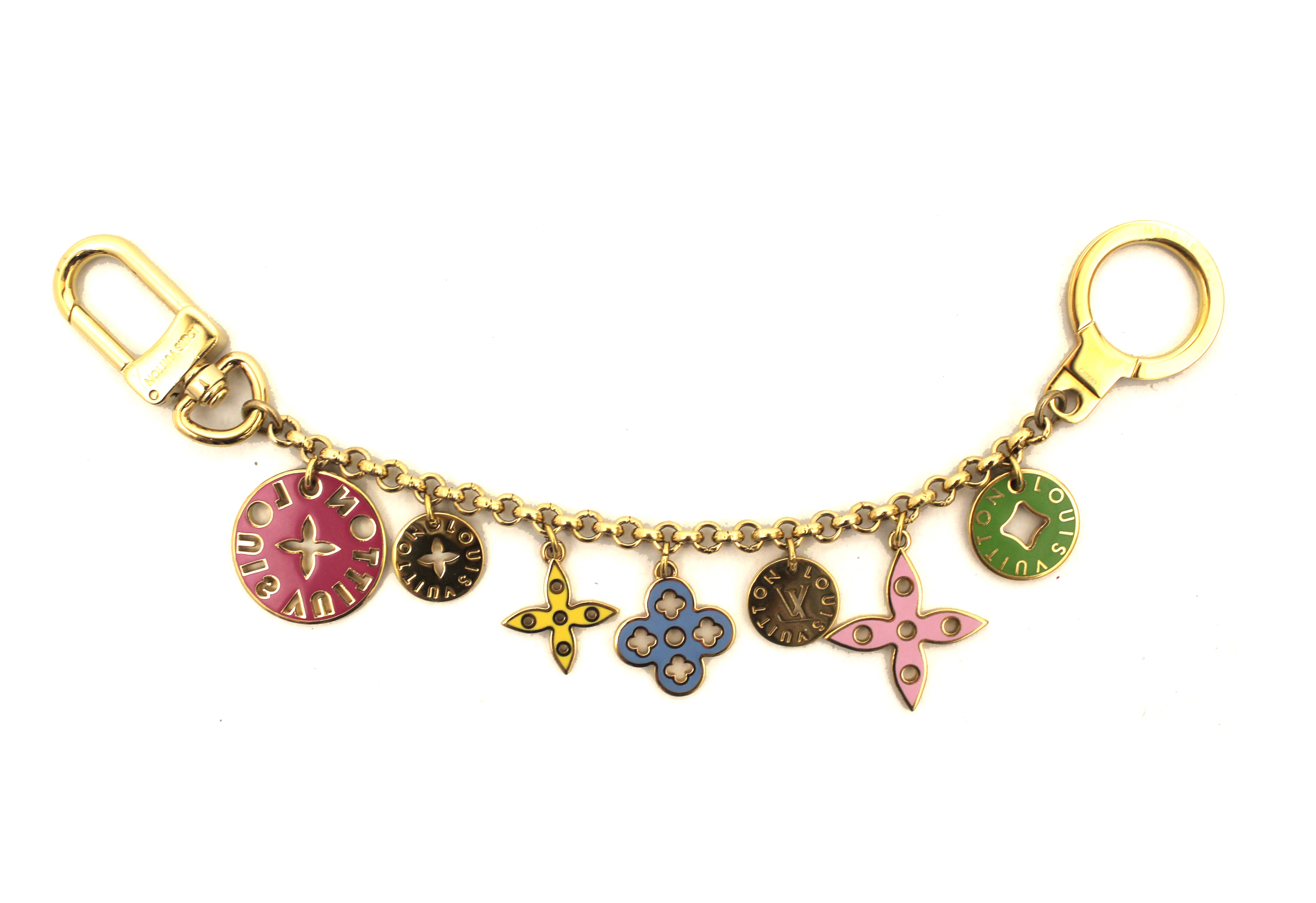 Authentic Louis Vuitton Monogram Flower Keychain & Bag Charm - Fashion Accessory for Handbags, Wallets & Keys | Perfect Gift for Women