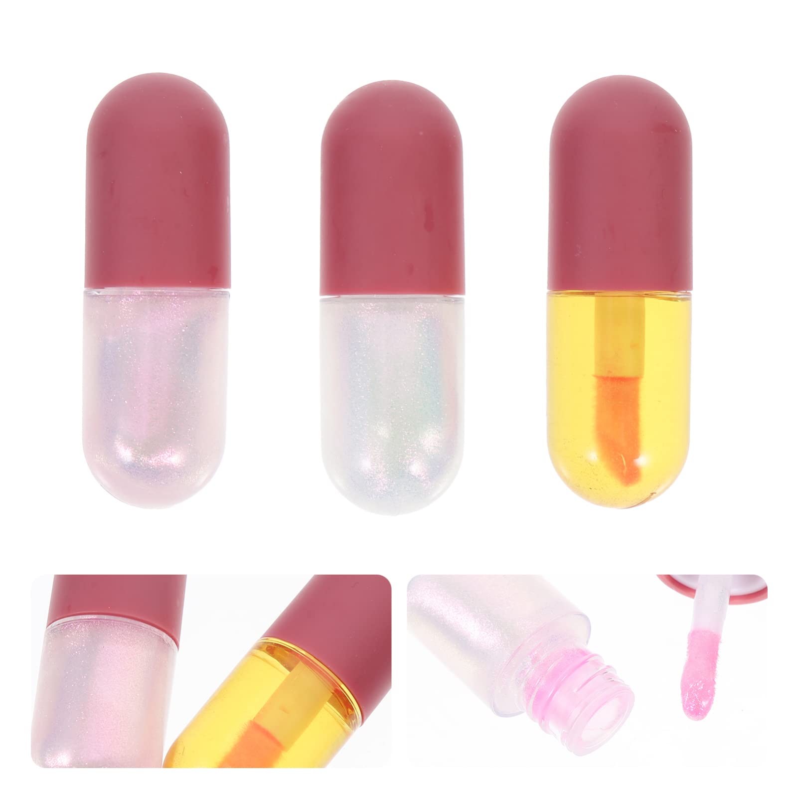 3pcs Lip Plumping Gloss with Tint - Hydrating Lip Oil for Moisture & Care - Portable Lip Gloss Set for Dry Lips - Perfect for Daily Use, Makeup & Night Lip Treatment