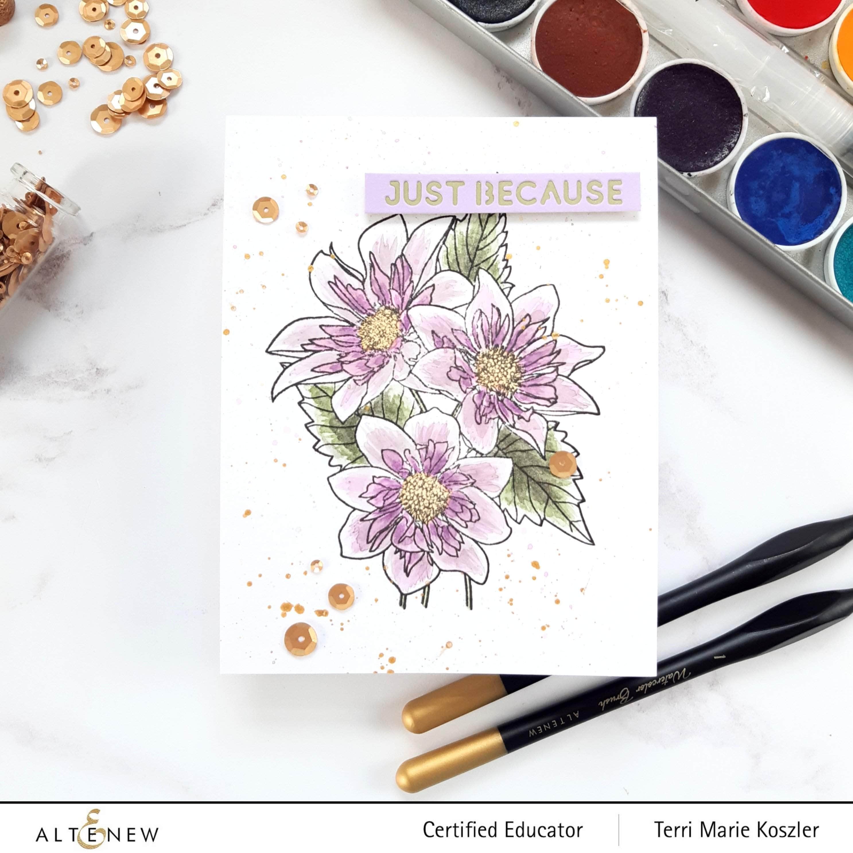 Fashion Monger Dahlia Outline Stamp Set for DIY Flower Painting - Perfect for Scrapbooking, Card Making, and Home Decor