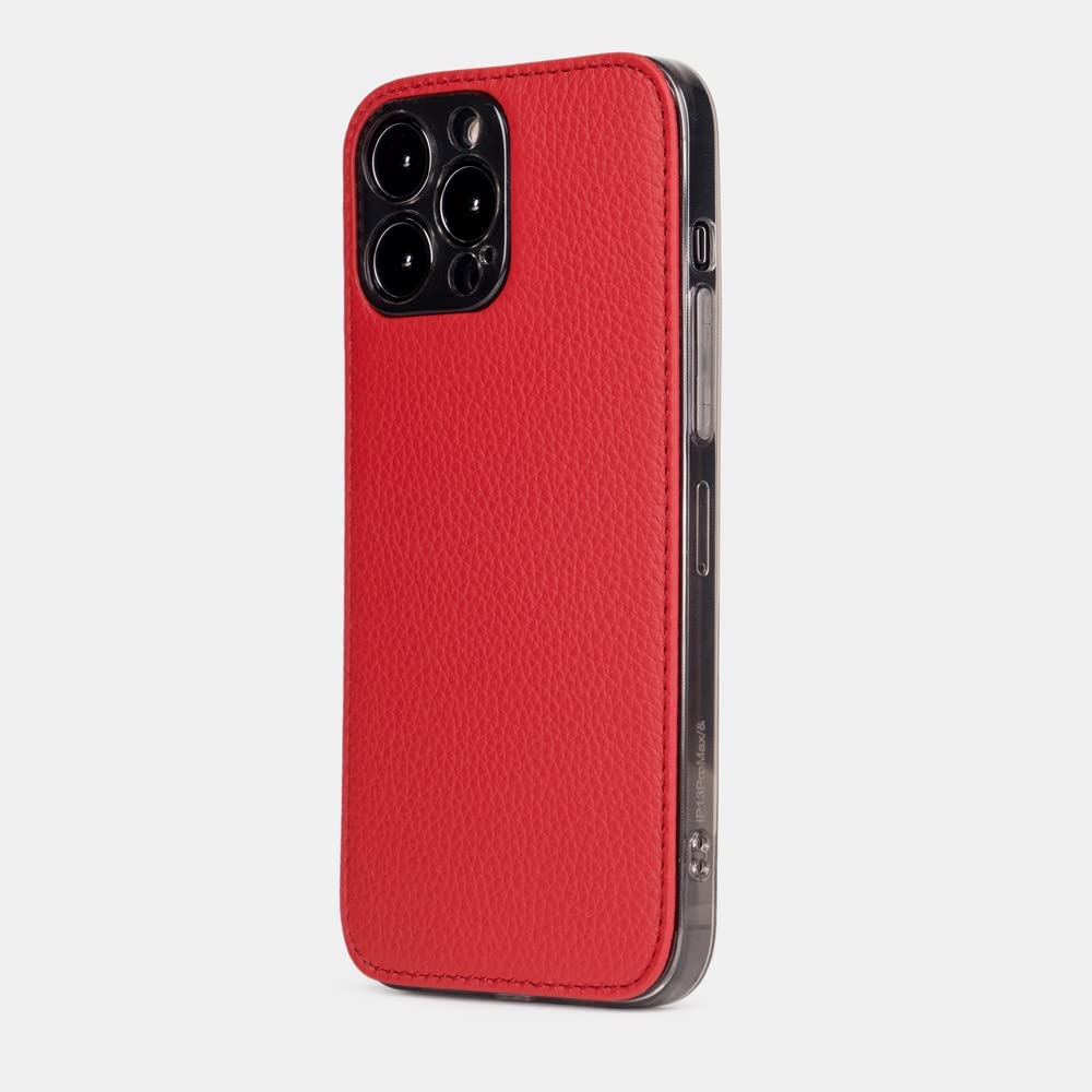 Premium Leather Wallet Case for iPhone 13 Pro Max - Magnetic Foldable Cover with Card Slots - Made in France - Red - Perfect for Travel, Business & Everyday Use