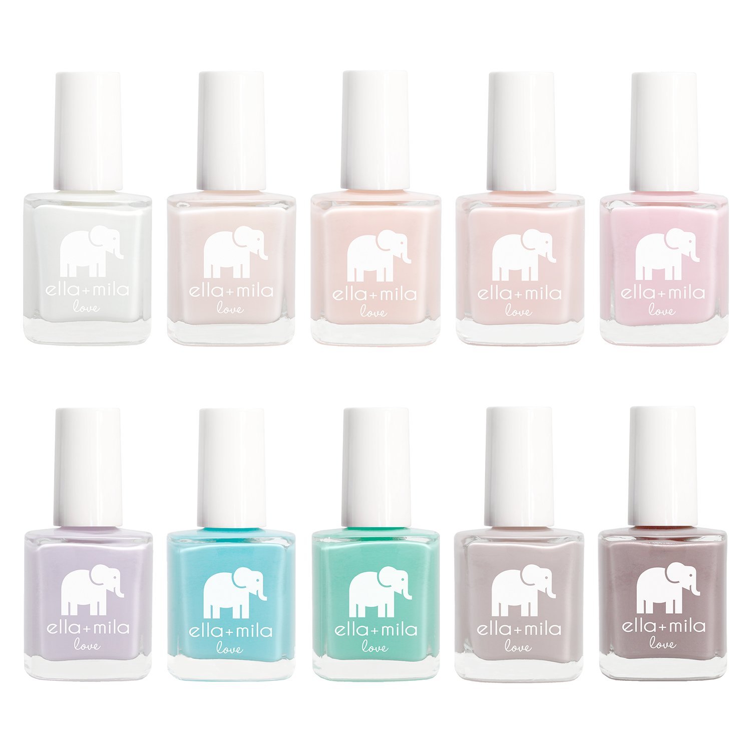 Ella+Mila Professional Nail Polish Set - Quick Dry, Long-Lasting & Chip Resistant Nail Polish Kit (Love Collection - 10 Colors, 0.45 fl oz Each) - Perfect for Home Manicures, Nail Salons & Gift Giving
