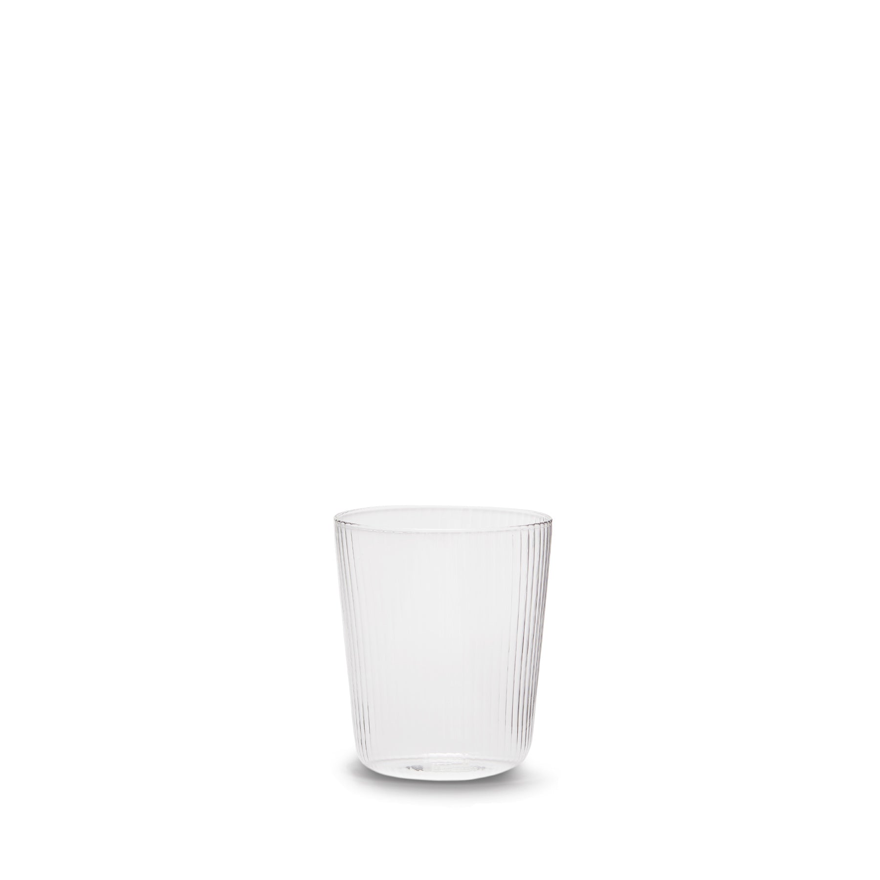 Luisa Bonne Nuit Glass Carafe and Cup Set - Elegant Millerighe Pattern Water Pitcher with Matching Glass for Bedroom, Kitchen, or Gift Giving