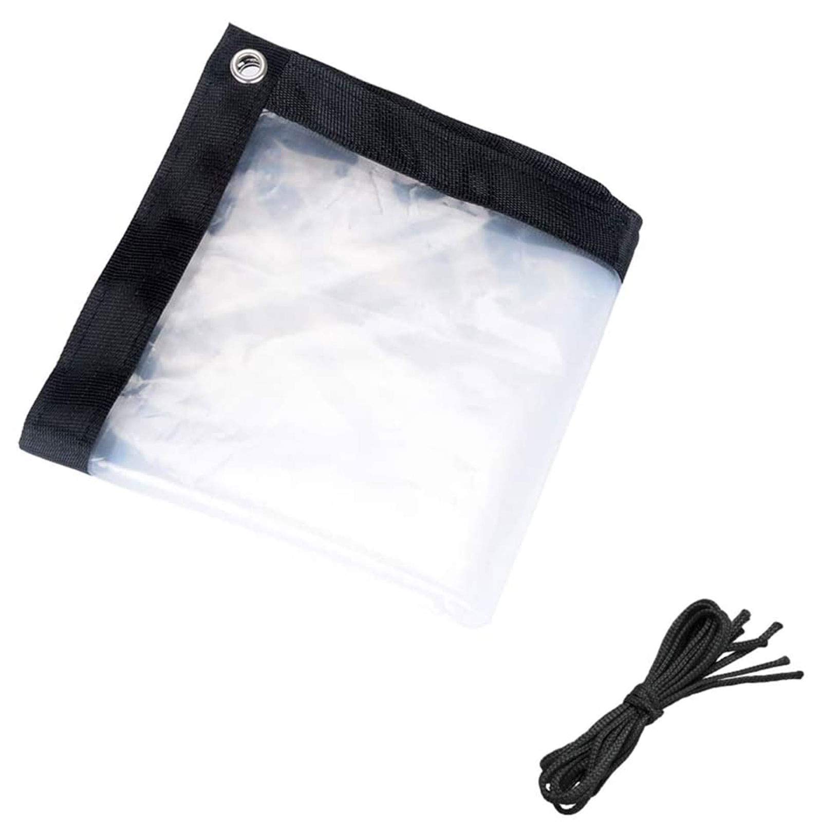 Heavy Duty Clear Waterproof Tarp 0.3MM PVC with Reinforced Grommets - Durable Tarpaulin Cover for Outdoor, Garden, Canopy, Camping & Construction - Rainproof Shed Cloth for All Weather Protection