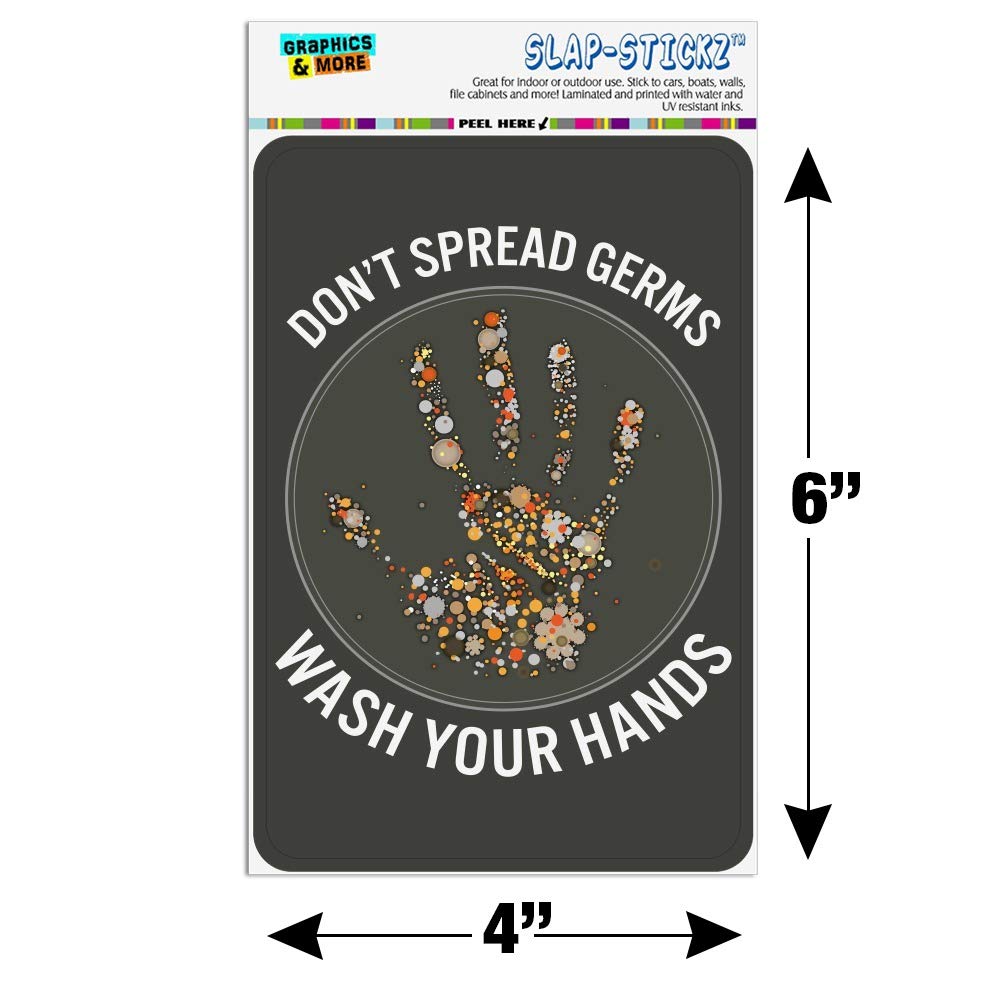 GRAPHICS & MORE - 'Don't Spread Germs Wash Your Hands' Sign for Home, Office & Business - Perfect for Bathrooms, Kitchens & Public Spaces