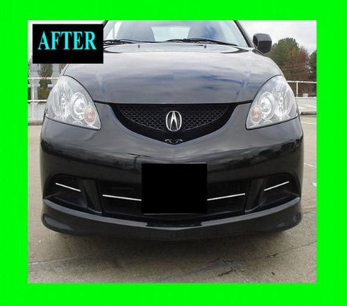 Chrome Grille Grill Kit for 2005-2006 Acura RSX Type S - Direct Fit Replacement - Upgrade Your Car's Front End Style (Perfect for Car Enthusiasts & Show Car Modifications)