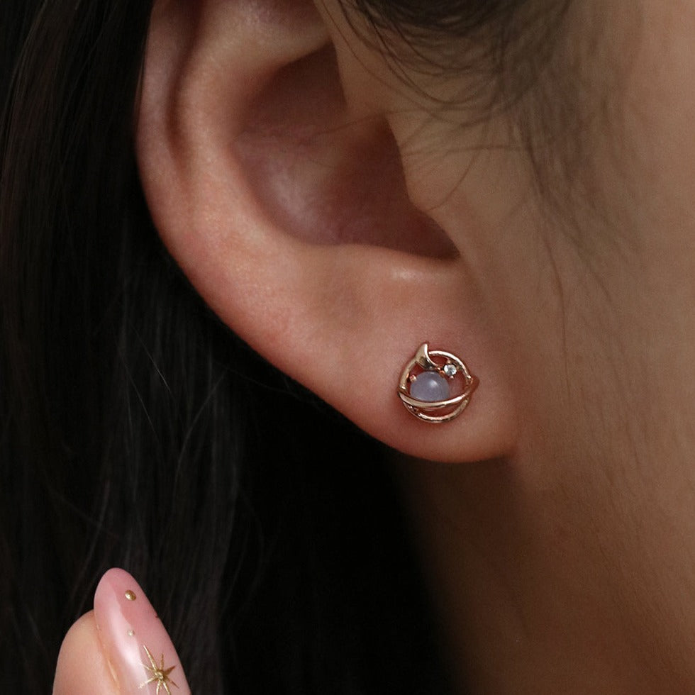 Moonstone Saturn Earrings – Elegant Celestial Jewelry for Women | Perfect for Parties, Weddings & Everyday Wear