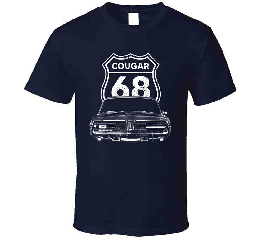Vintage 1968 Mercury Cougar Front Grill Classic Car T-Shirt with Model Year Sign - Perfect for Car Enthusiasts, Muscle Car Lovers & Retro Fashion