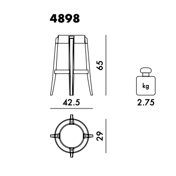 Charles Ghost Stool Medium Smoke - Modern Acrylic Bar Stool for Kitchen Island, Dining Room & Lounge Decor - Transparent Ghost Chair for Home & Office