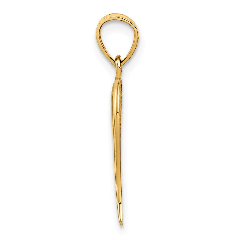 14K Solid Yellow Gold Italian Horn Pendant Necklace - Lucky Charm Jewelry for Men & Women - Perfect for Gifts, Everyday Wear & Special Occasions