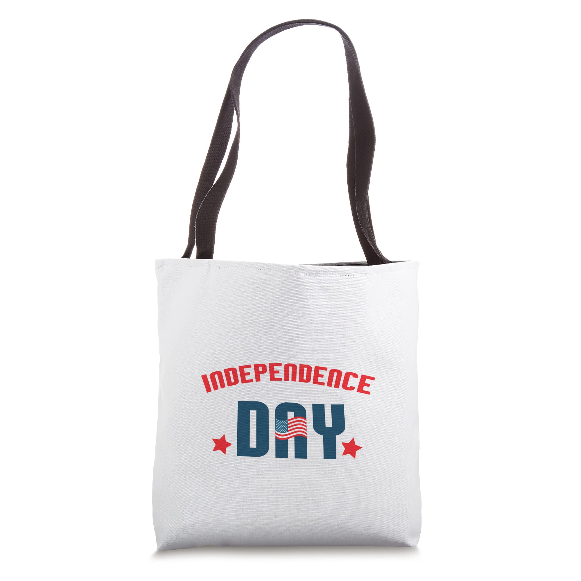 Happy Independence Day Tote Bag - Patriotic American Flag Design Reusable Shopping Bag for 4th of July Celebrations, Beach Outings & Grocery Shopping