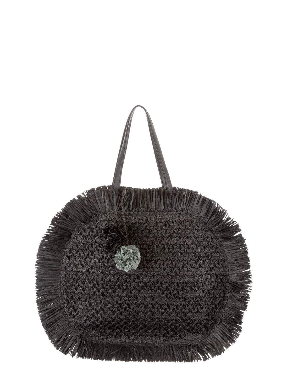 Alex Max Women's Round Fringe Trim Straw Beach Bag - Fashionable Summer Tote for Vacation, Pool Party, and Outdoor Adventures