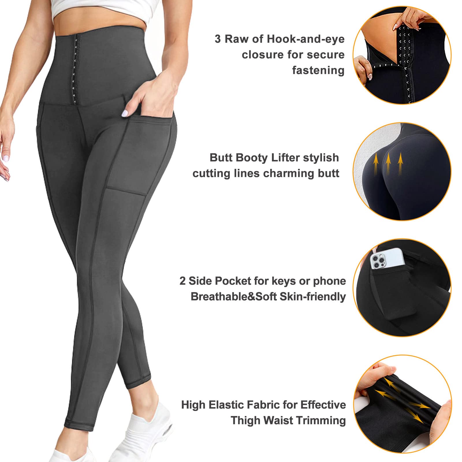 High Waist Corset Leggings for Women - Tummy Control Waist Trainer & Body Shaping Workout Pants - Perfect for Yoga, Gym & Everyday Slimming Wear