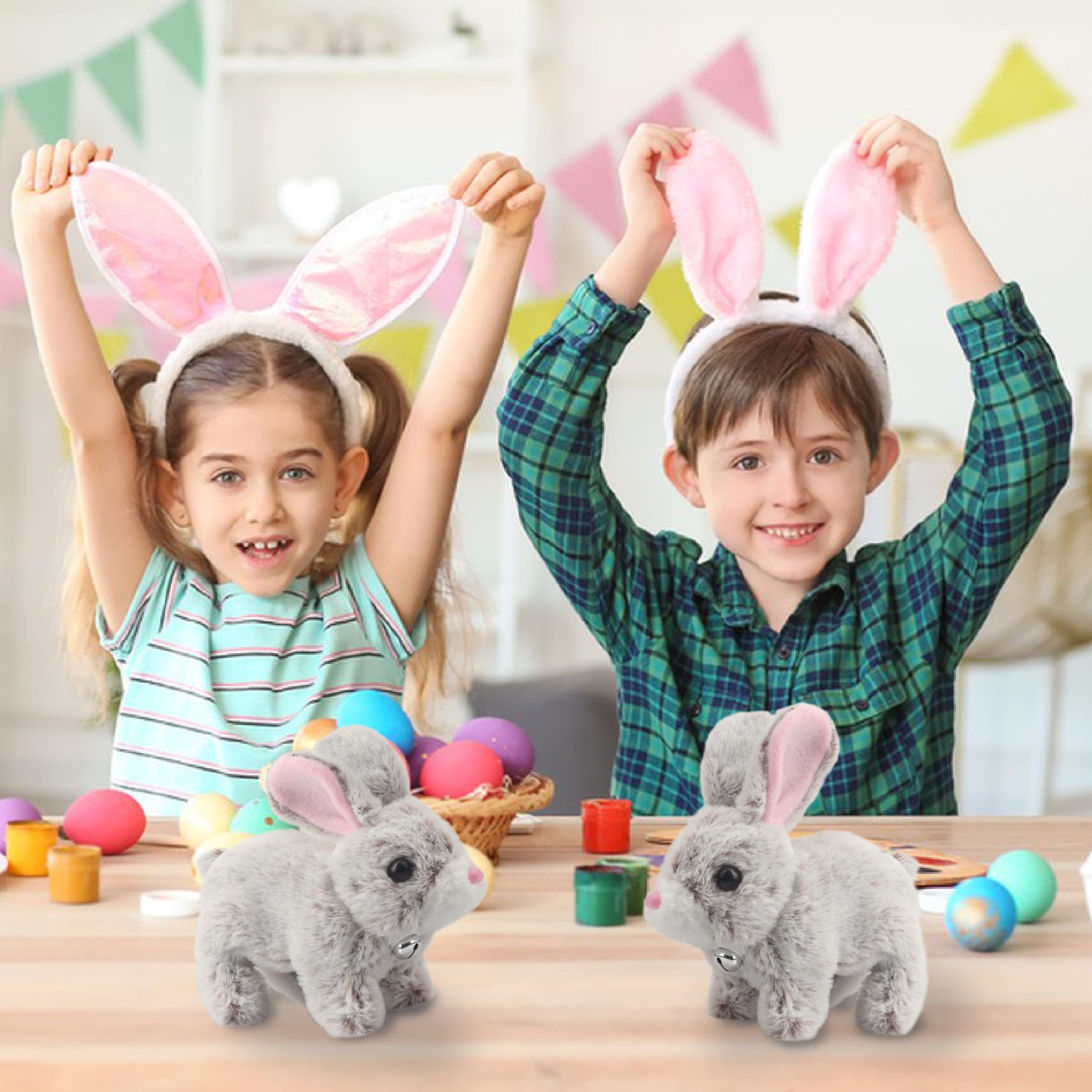 Realistic Interactive Plush Hopping Rabbit Toy for Toddlers & Kids - Walking, Wiggling Ears, Twitching Nose with Sounds - Perfect Easter, Christmas & Birthday Gift (Brown) | Fun Learning Pet Companion for Playtime & Bedtime