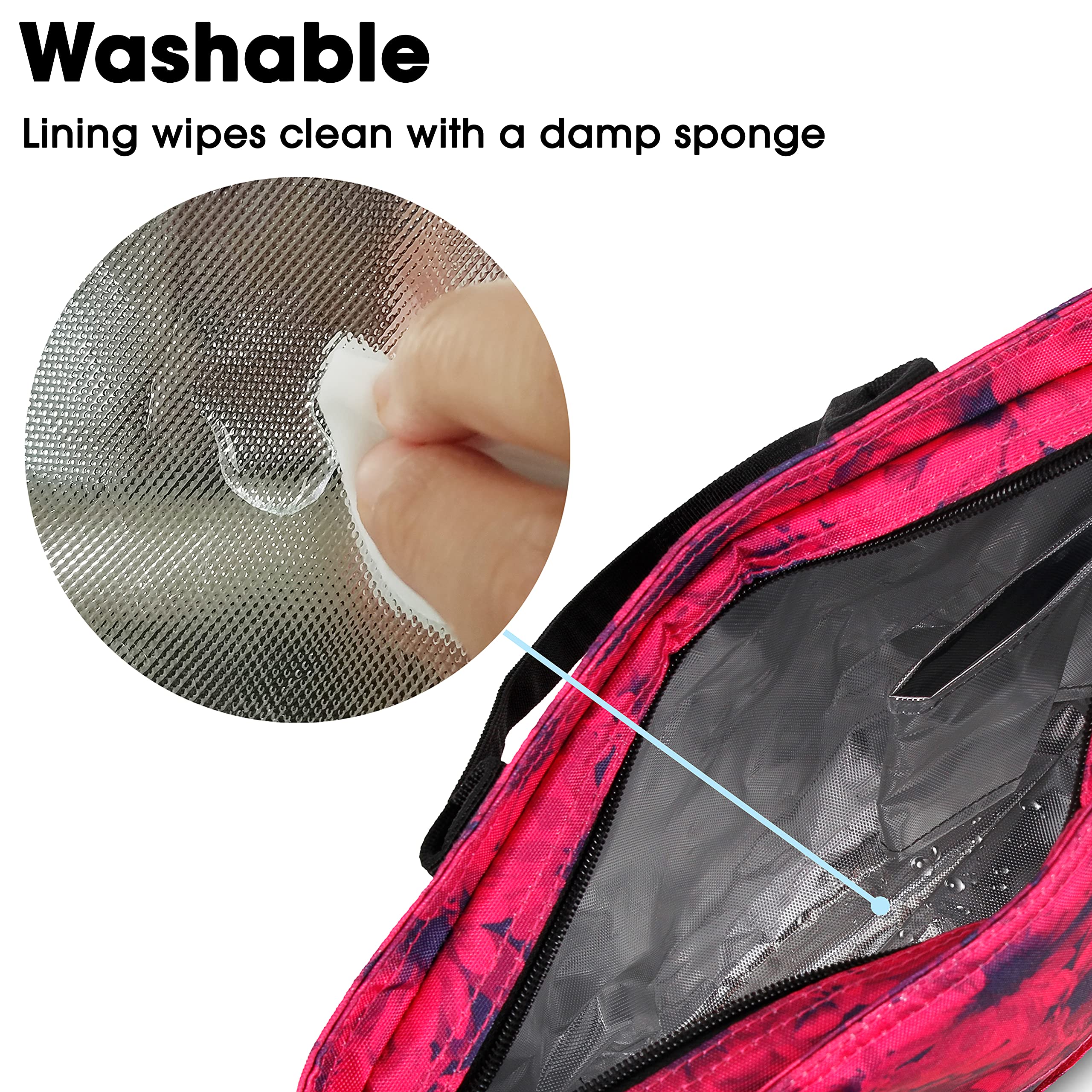 J World New York Insulated Lunch Tote Bag for Women & Teen Girls - Leakproof Reusable Lunch Box with Handle, Perfect for Work, School & Picnics | Bellis Design