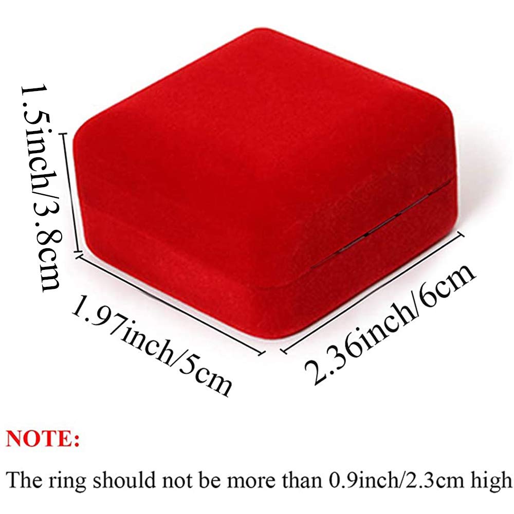 GBYAN Velvet Ring Box with LED Light - Premium Jewelry Display Gift Box for Proposal, Engagement, Wedding - Perfect for Romantic Surprises & Wedding Proposals