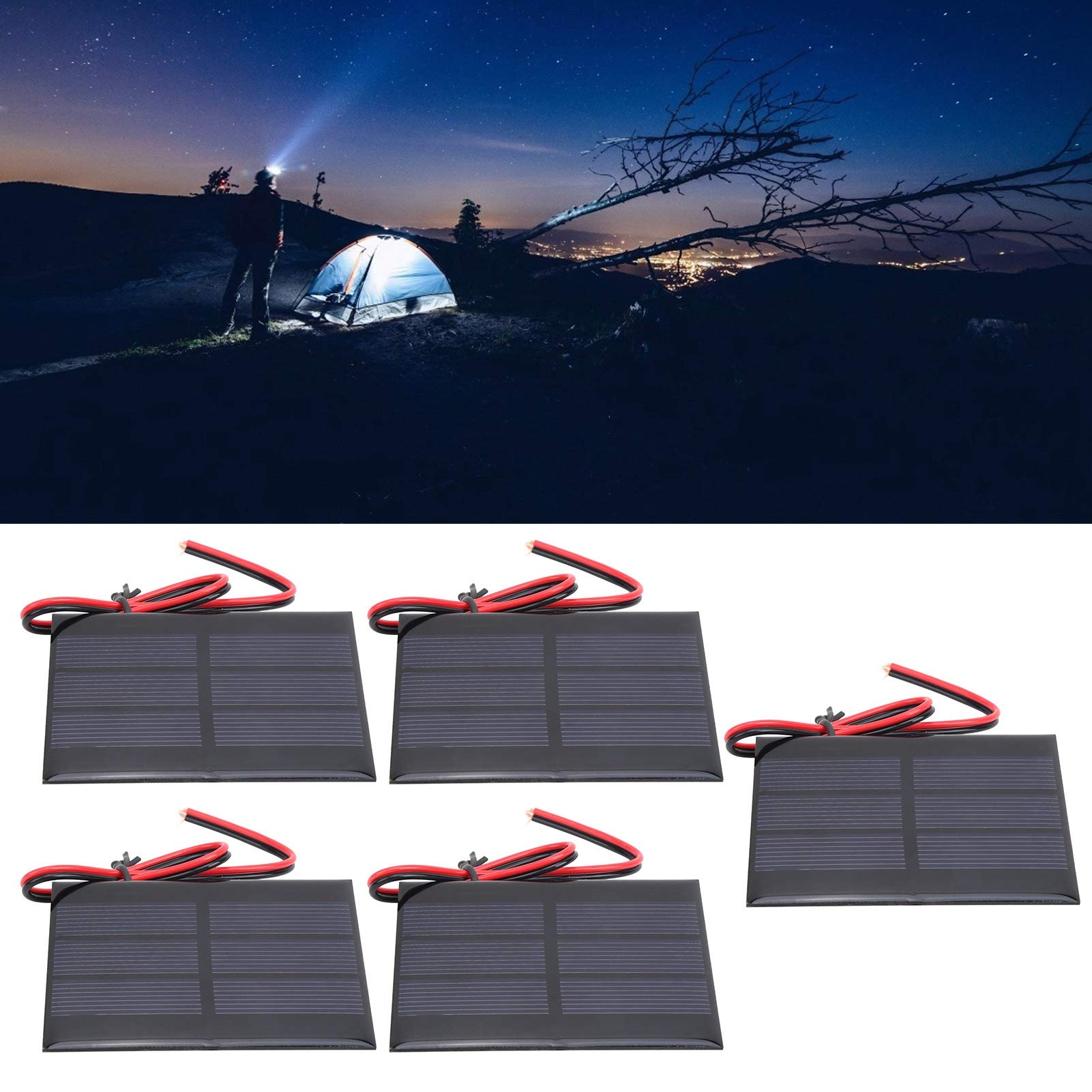 Portable Solar Panel Charger - 5pcs 1.5V Mini Solar Panels for Phone Charging, Flashlights & Landscape Lights - Ideal for Outdoor Camping, Emergency Power & Garden Lighting