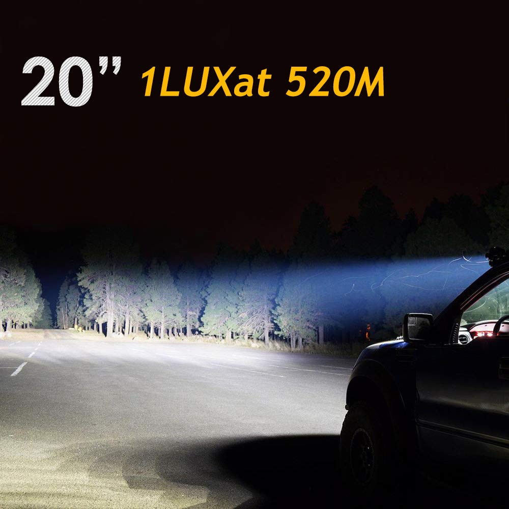 Samman 20Inch LED Light Bar with Front License Plate Mount Bracket - 22Inch Off Road LED Light Bar for Trucks, Jeeps & ATVs - Durable Waterproof Lighting for Night Driving, Camping & Off-Road Adventures