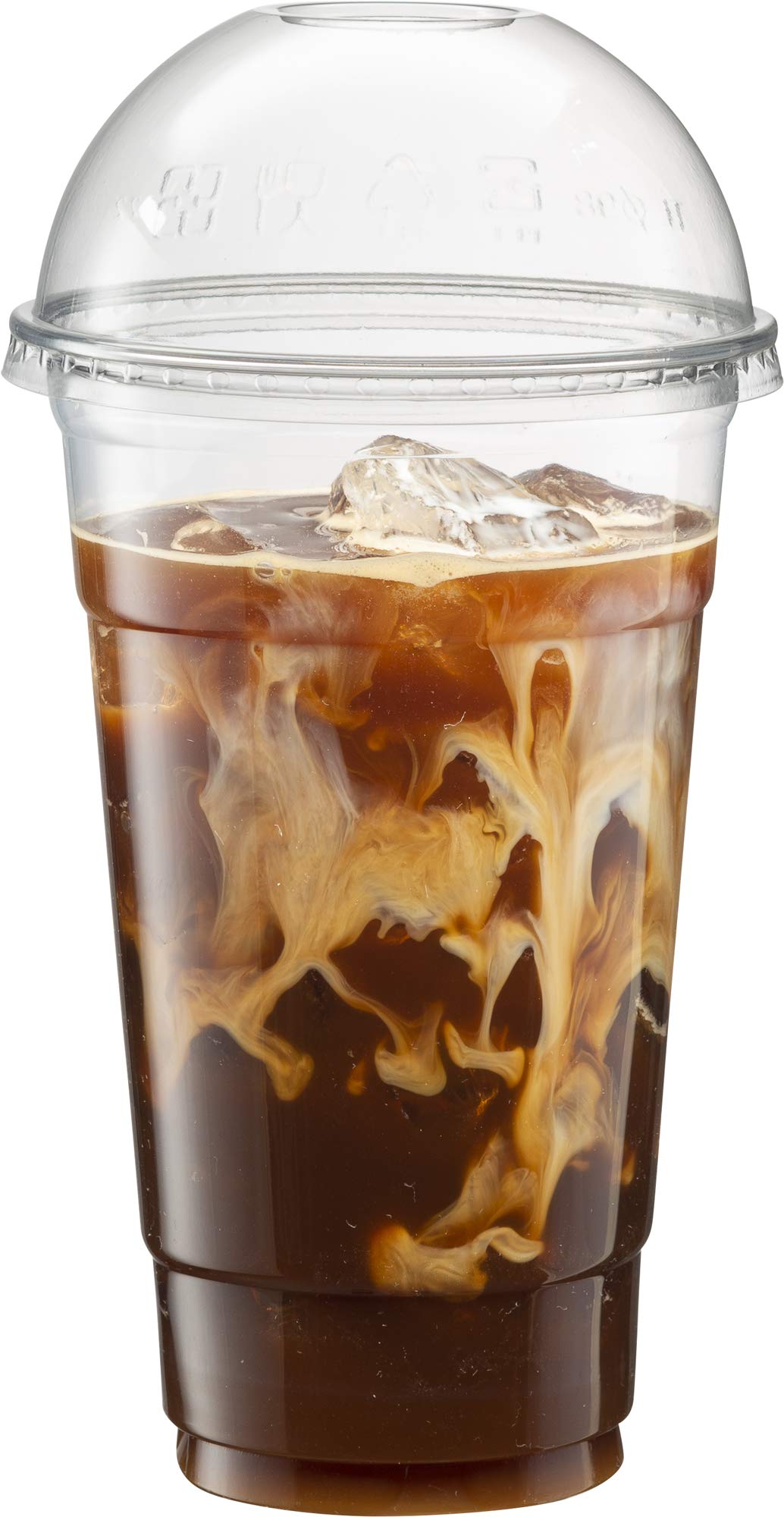 50 Sets - 32 Oz Crystal Clear PET Plastic Cups with Dome Lids for Iced Coffee, Milkshake, Smoothies, Slush & Cold Drinks | Disposable Party Cups for Restaurants, Cafes & Outdoor Events