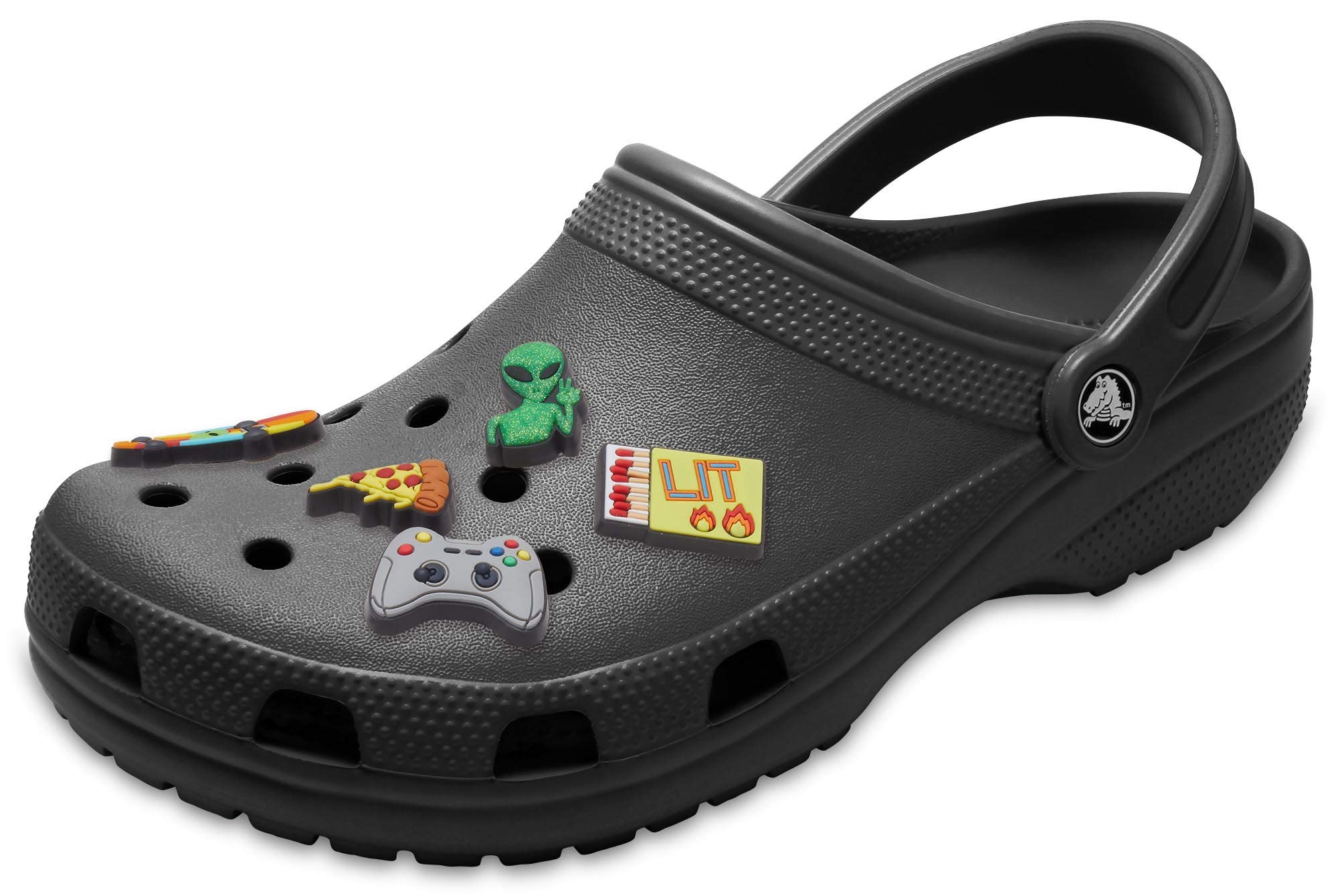 Crocs Classic Clogs for Men & Women with 5-Pack Jibbitz Charms - Comfortable Slip-On Shoes for Casual Wear, Gardening, and Outdoor Activities