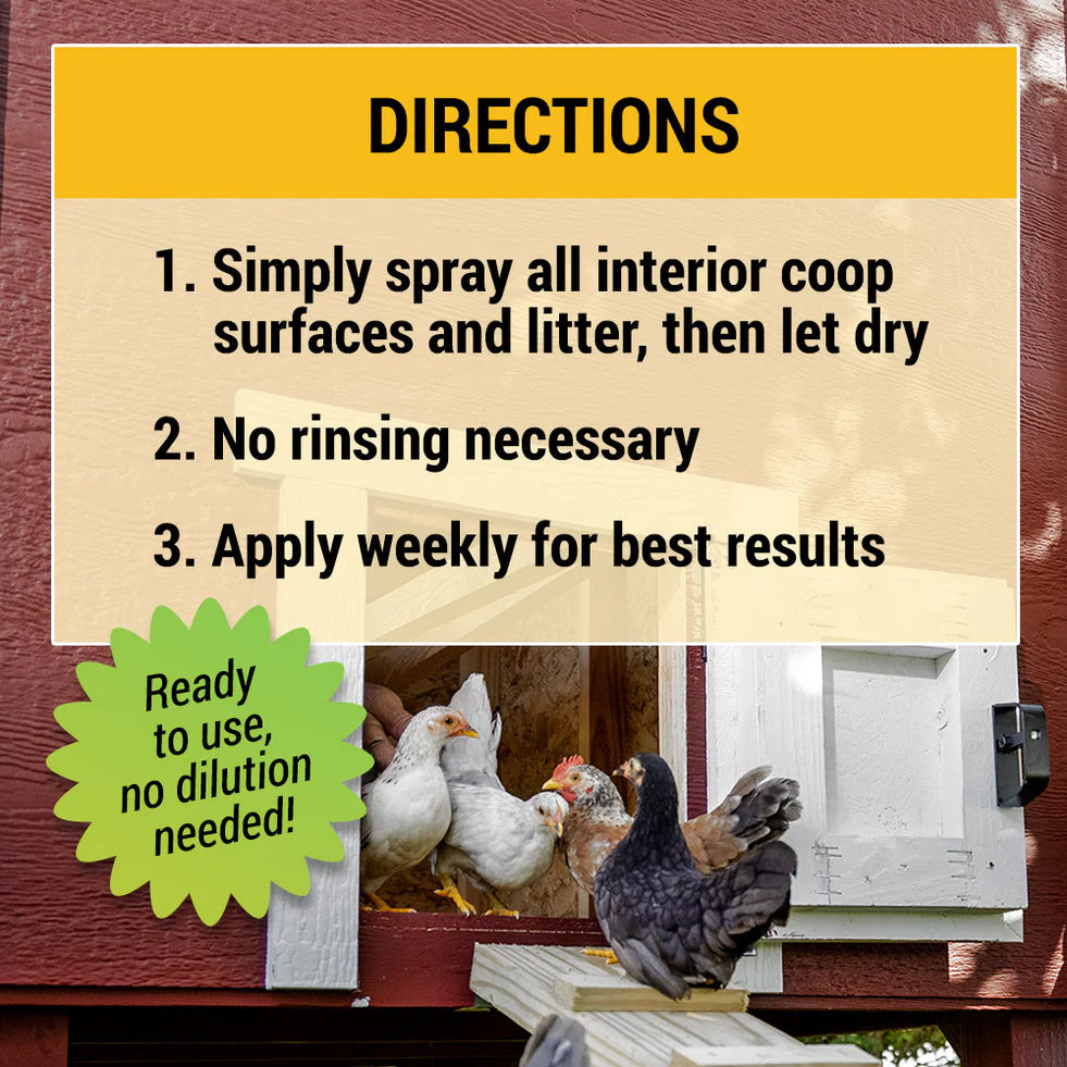 OverEZ Organic Chicken Coop Cleaner & Deodorizer - 32 oz | Safe & Natural Poultry Coop Care Solution for Odor Control & Sanitation | Perfect for Backyard Chickens, Ducks & Small Animal Housing