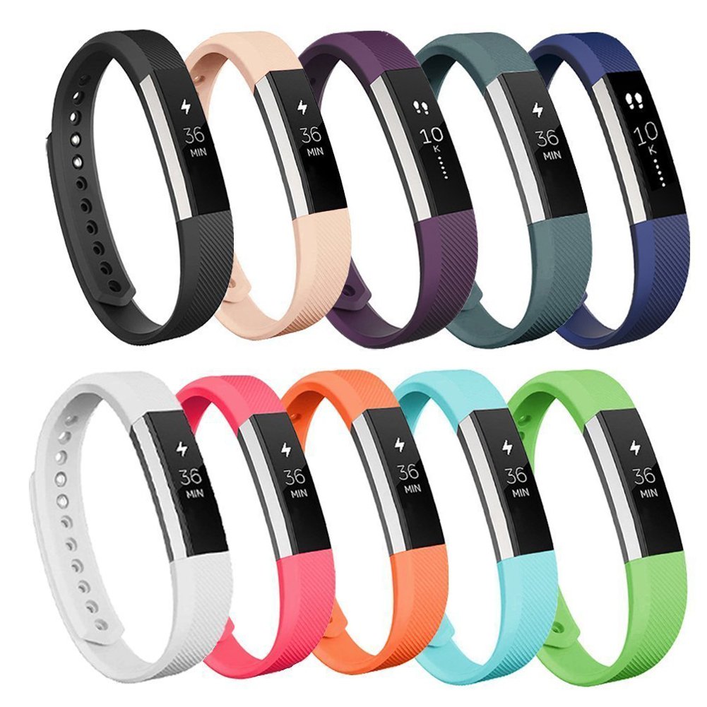 10 Pack AK Bands Replacement for Fitbit Alta/HR & Ace - Durable Sports Wristbands for Fitness Tracking (Workout, Running, Swimming)