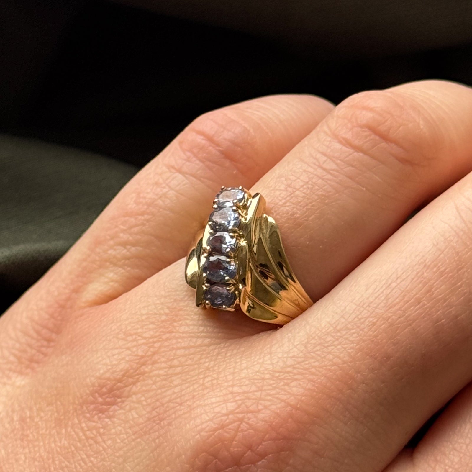 Exquisite Five Stone Tanzanite Waterfall Ring | 0.75ctw Tanzanite Gemstone | Size 6 | Sterling Silver Jewelry | Perfect for Weddings, Anniversaries & Special Occasions