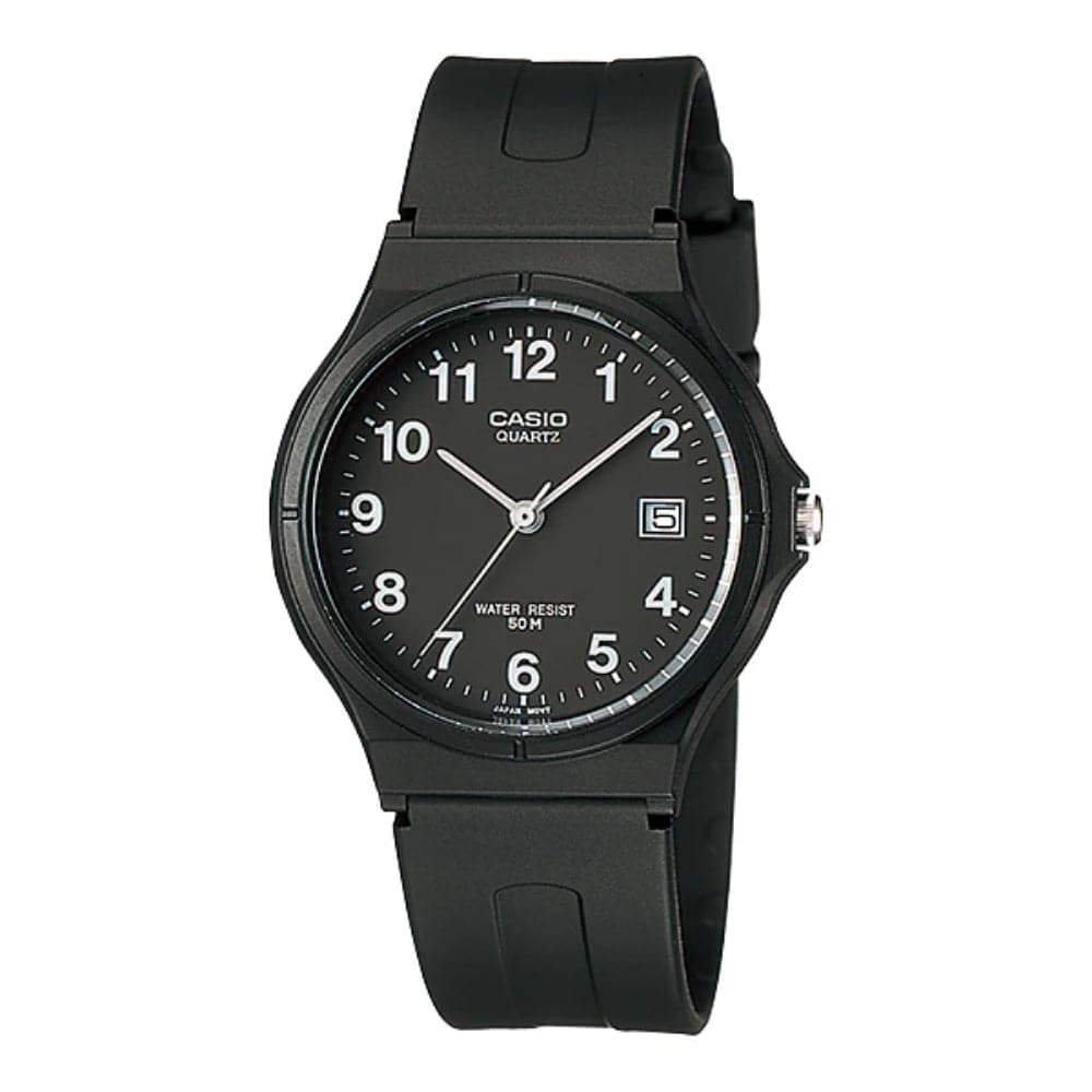 CASIO Analog MW-59-1BVDF Men's Watch - Black Resin Strap, Water Resistant, Classic Design for Everyday Wear & Outdoor Activities