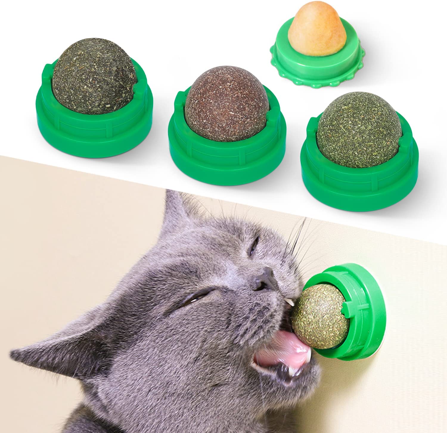 Potaroma Catnip Toys Balls 4 Pack - Fun Interactive Cat Toys for Playtime & Exercise - Perfect for Indoor Cats & Kittens