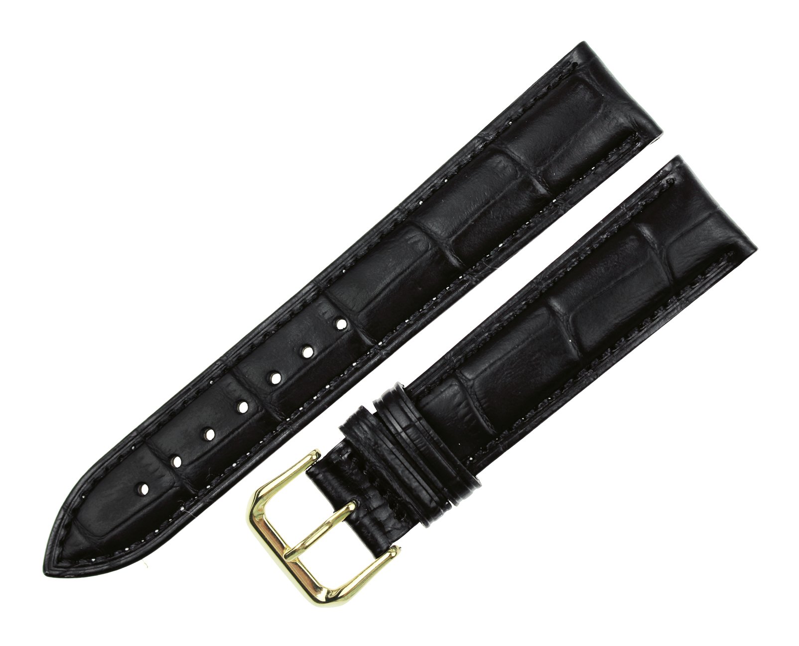 Leather Watch Band Strap - Gold Buckle, Multiple Colors for Men & Women | Casual & Formal Wear