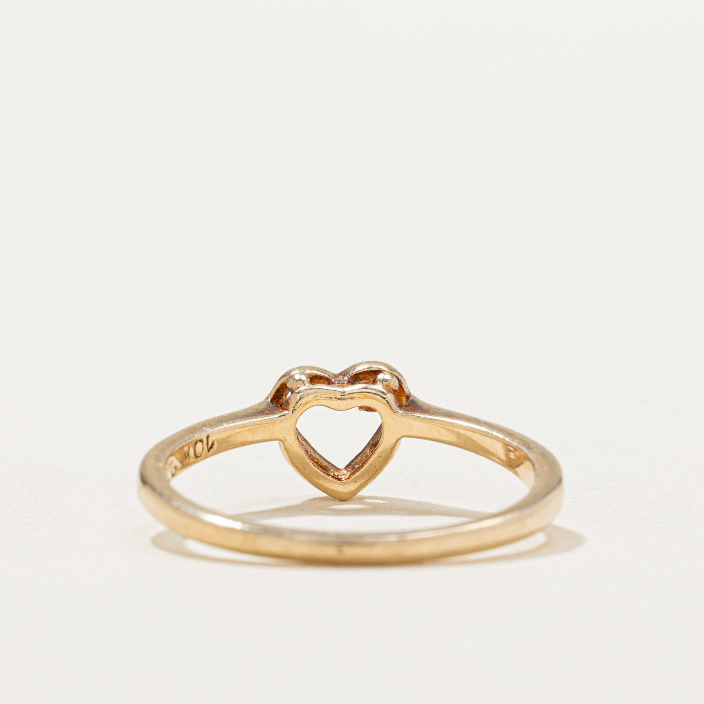 10K White Gold Diamond Open Heart Ring - 0.015ct Natural Diamond, Size 6.25 - Perfect for Valentine's Day, Anniversary & Romantic Gifts
