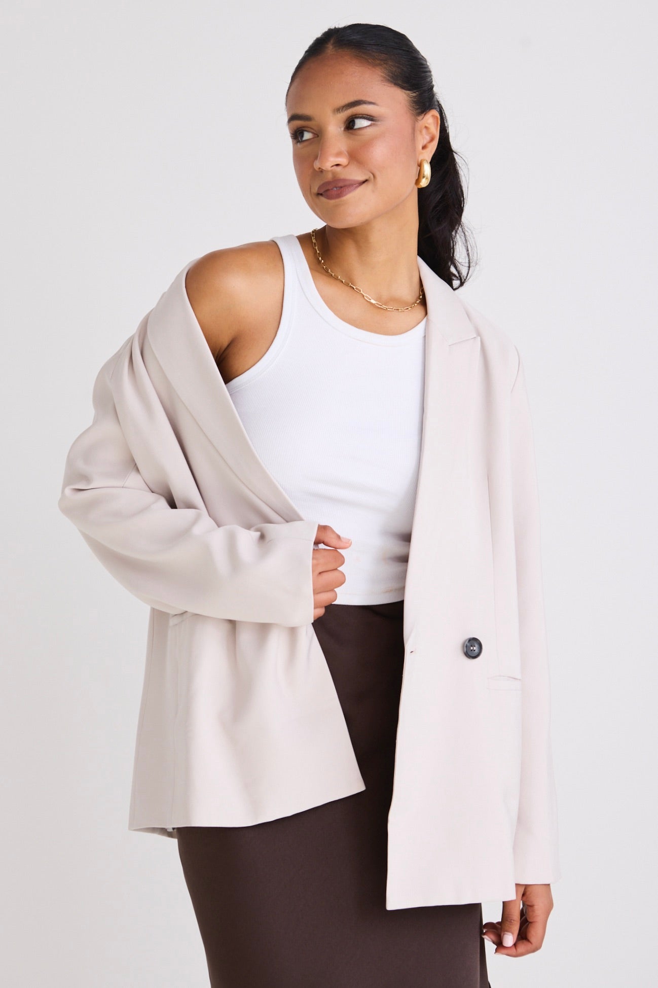 Effortless Bone Soft Touch Blazer for Women - Lightweight Comfortable Office Wear & Business Casual Outfit - Perfect for Work, Meetings, and Professional Events