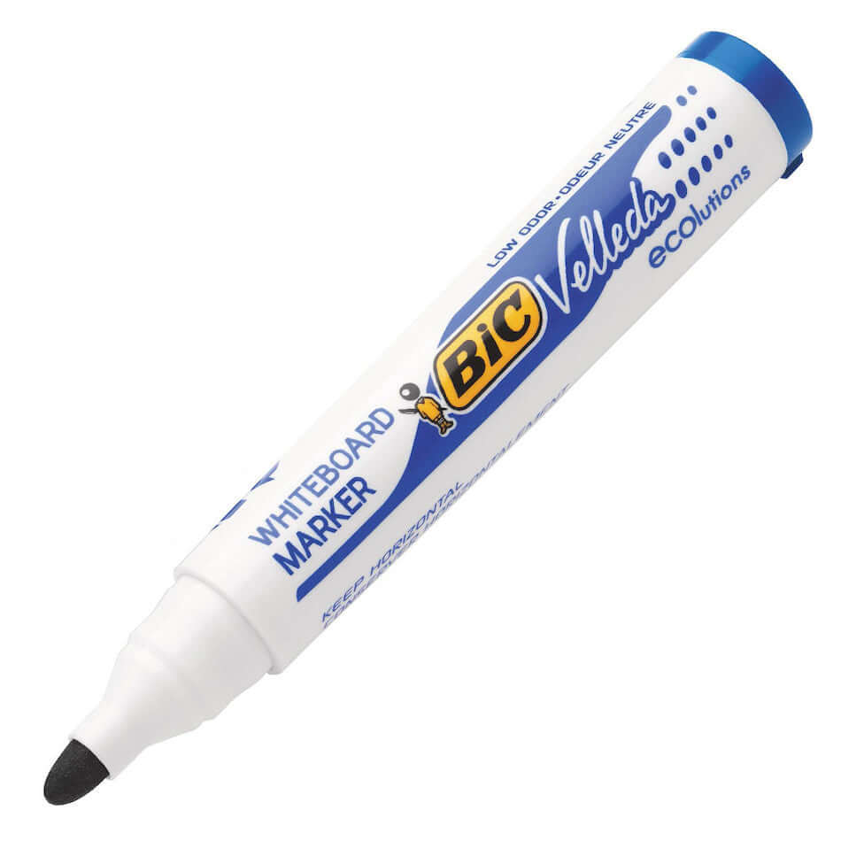 BIC Velleda 1701 Whiteboard Markers - Pack of 4, Low-Odor Dry Erase Markers for Whiteboards, Glass & Non-Porous Surfaces - Ideal for Office, Classroom & Home Use