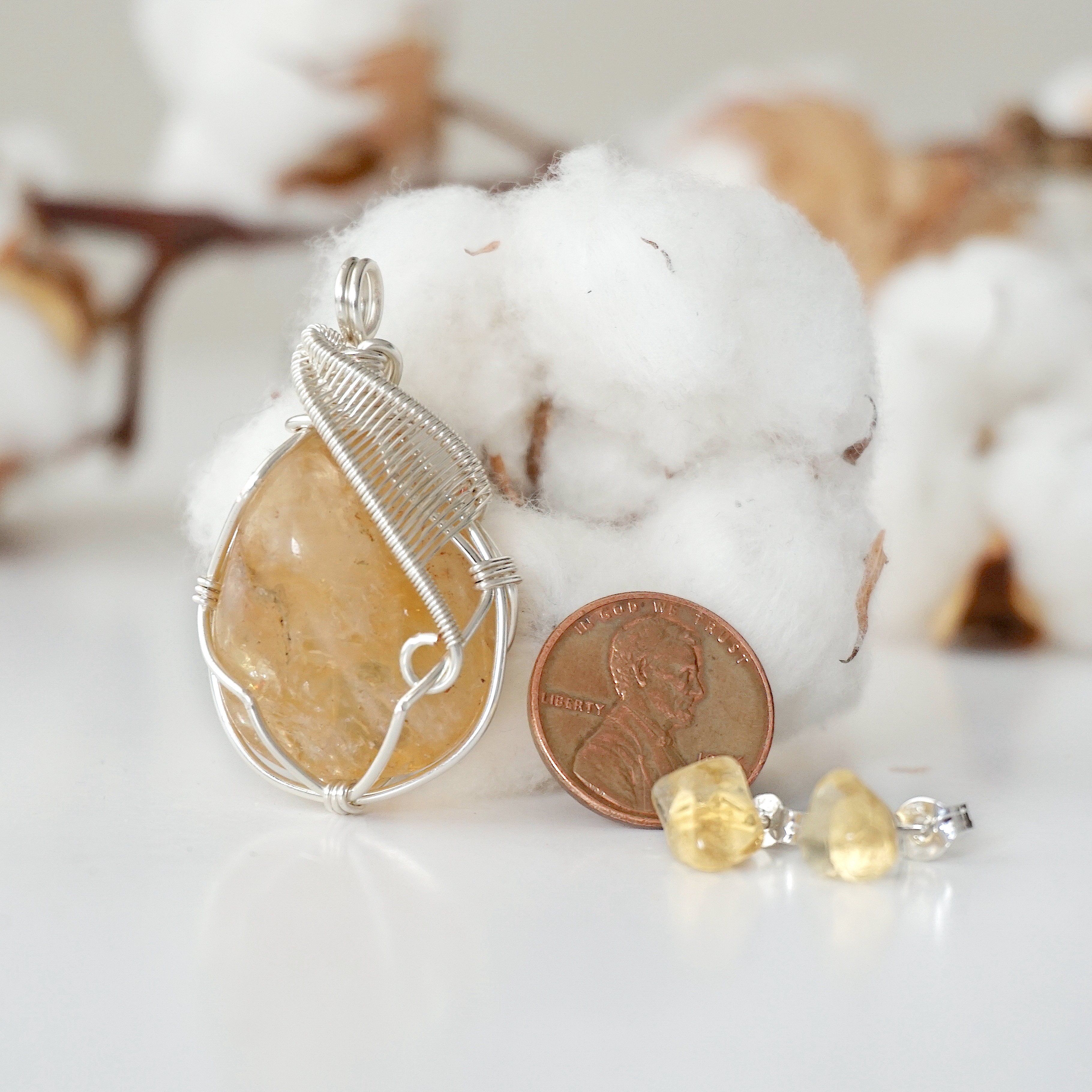 Natural Citrine Gemstone Gift Set - Silver Plated Jewelry for Women | Birthday, Anniversary & Holiday Present | Perfect for Spiritual Healing & Positive Energy