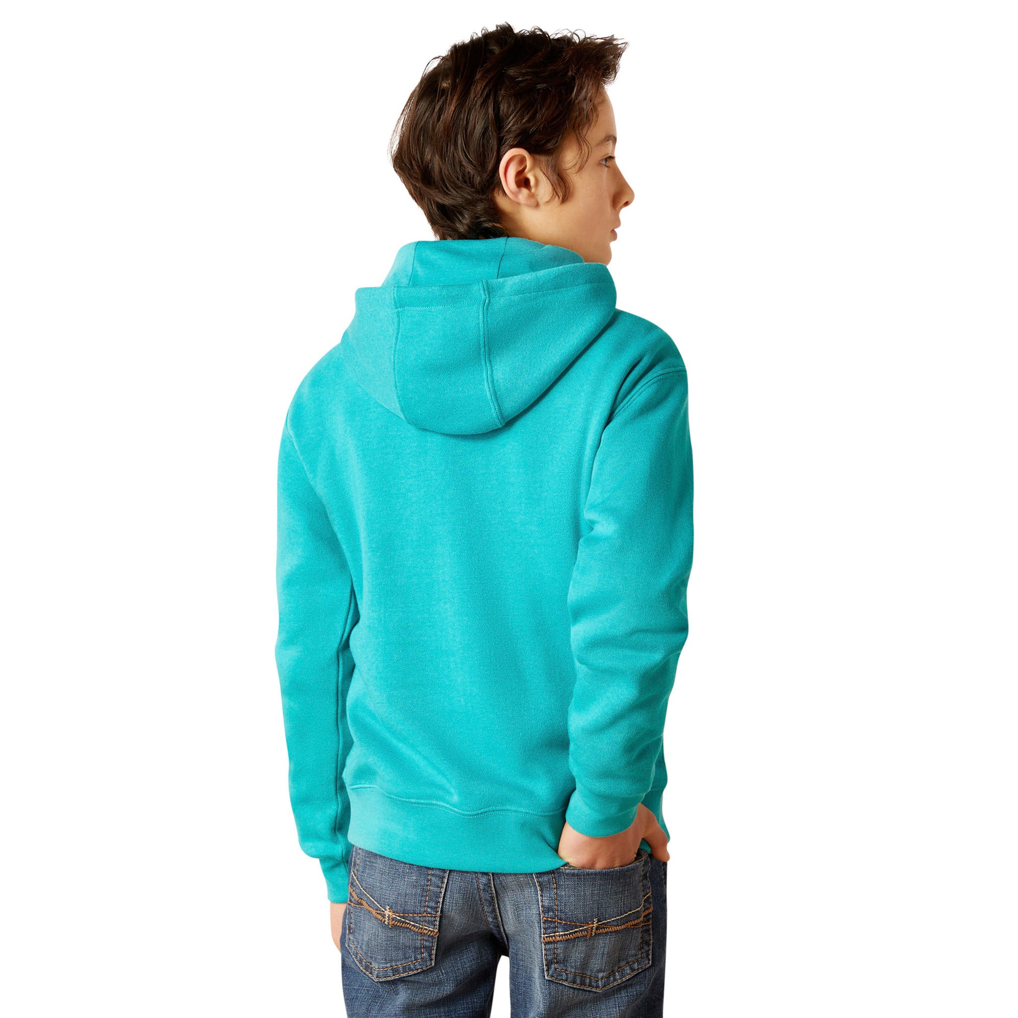 Ariat Kids Tile Blue Logo Hoodie - Comfortable & Stylish Pullover for Boys & Girls - Perfect for School, Play & Outdoor Activities