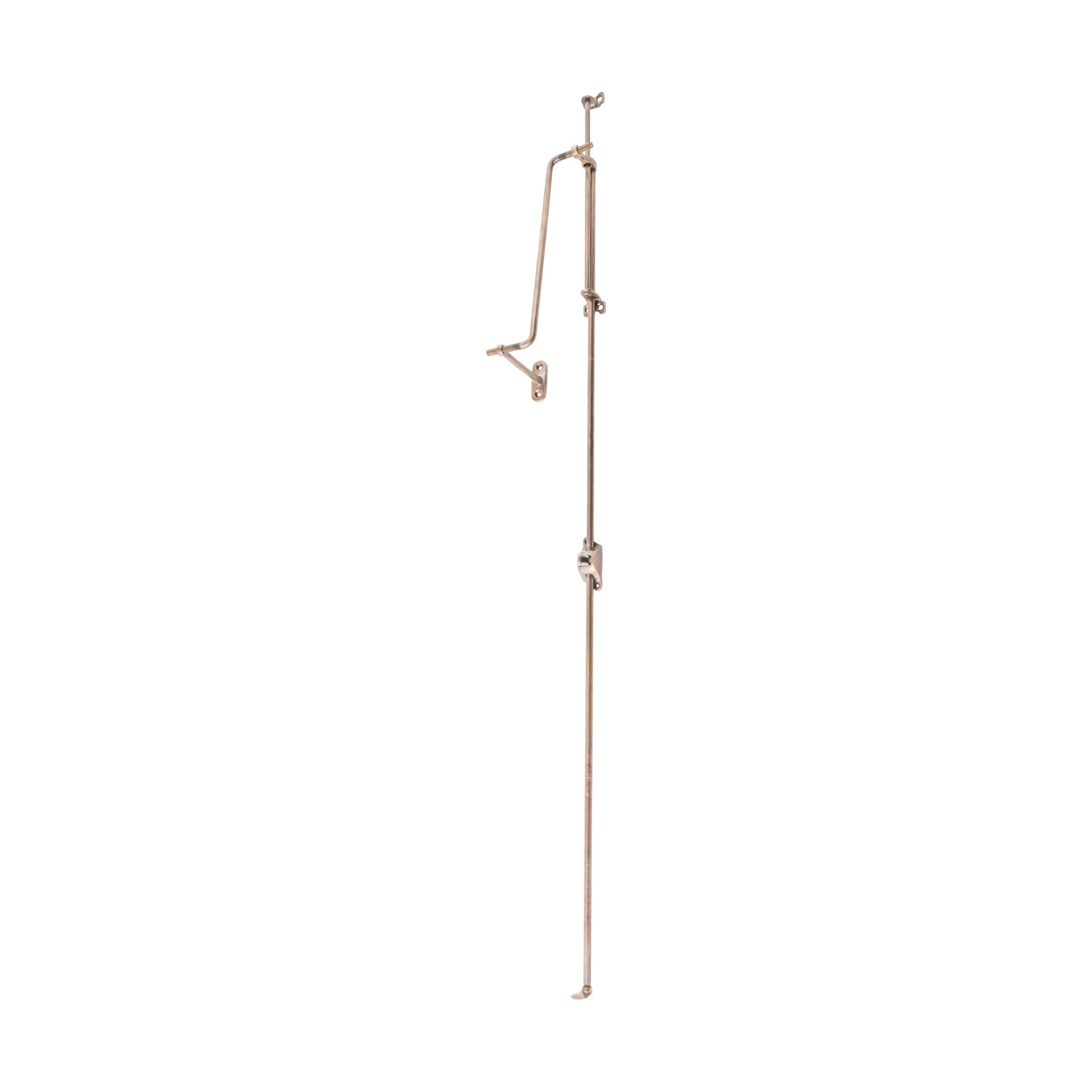 9714 Fanlight Window Operator in Antique Brass Unlacquered Finish - H900 1115mm - Perfect for Victorian Homes & Restoration Projects