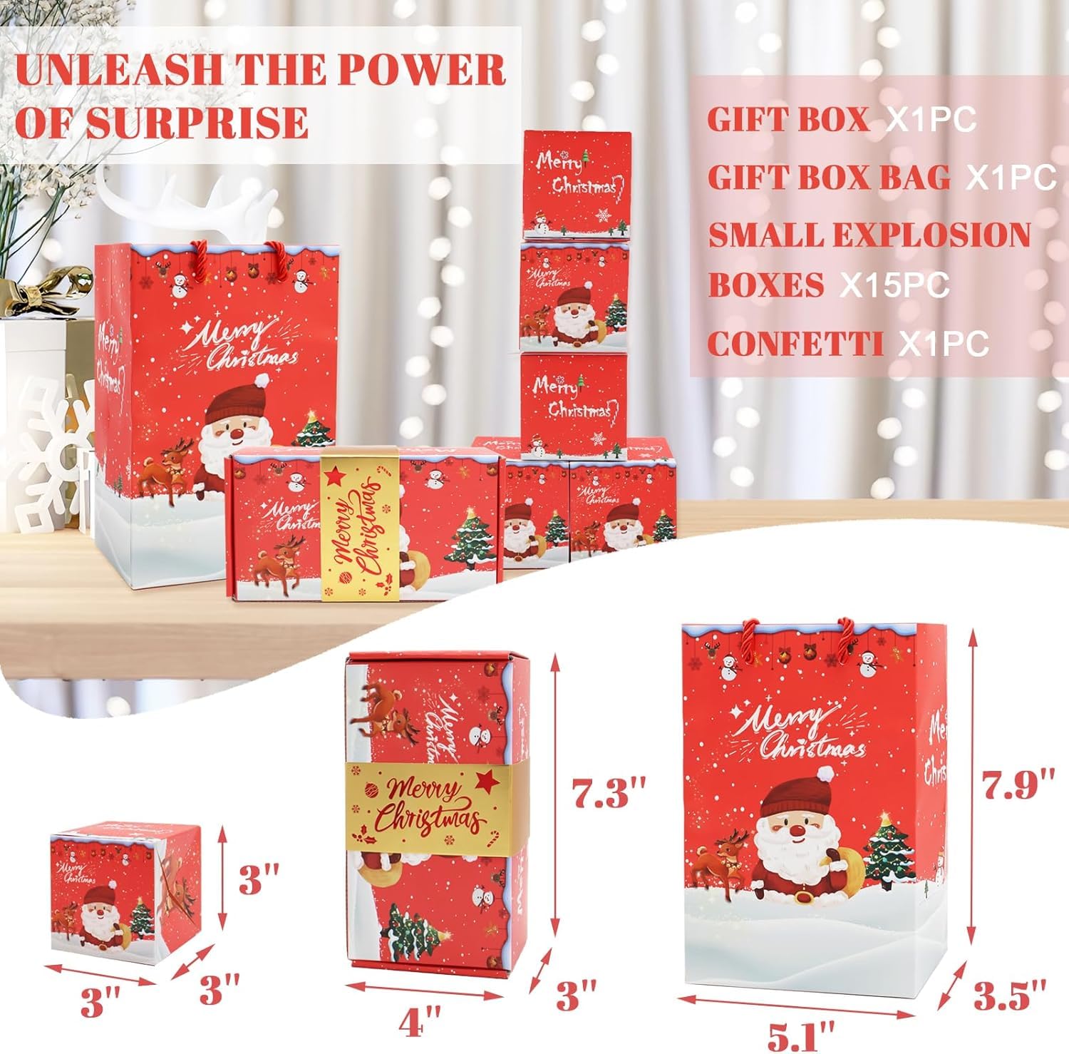 2024 New Pop-Up Explosion Gift Box - Unique Folding Bouncing Red Envelope Money Holder for Christmas & Birthdays | Surprise Present Box for Cash Gifts, Parties & Special Occasions