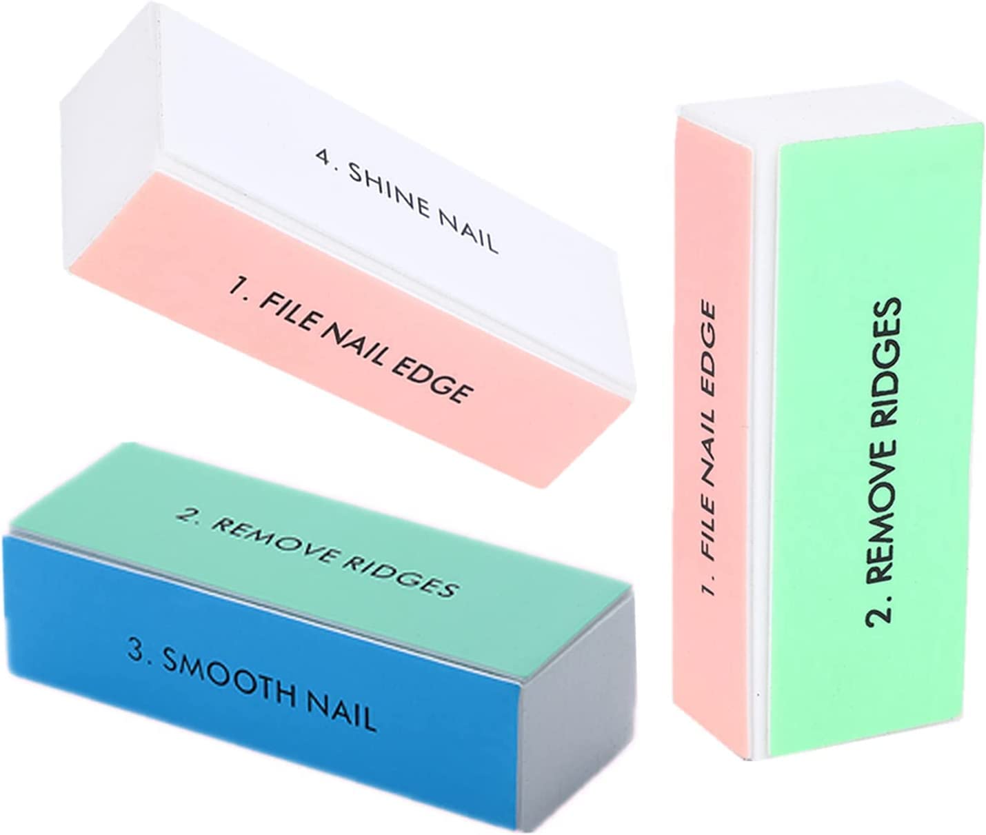 2Pcs Professional 4-Sided Nail Buffer Blocks - 4 Grit Nail Files for Manicure & Pedicure, Nail Polish Buffing & Sanding | Perfect for Home Salon, Nail Care & DIY Beauty Treatments