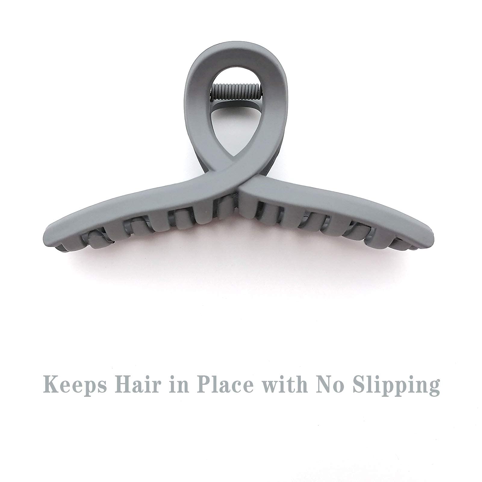 4.3 Inch Non-Slip Matte Hair Claw Clips for Women - Strong Hold Butterfly Jaw Clips for Thin, Fine or Thick Hair (4 Pack) - Perfect for Updos, Ponytails & Everyday Hairstyles