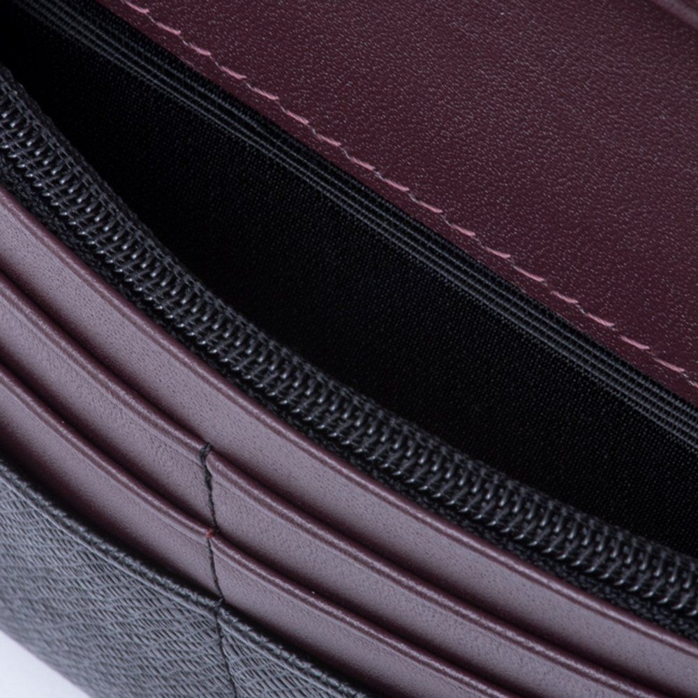 LANVIN COLLECTION Men's Quurulu De Van Bifold Long Wallet - Premium Leather RFID Blocking Slim Wallet for Business & Travel
