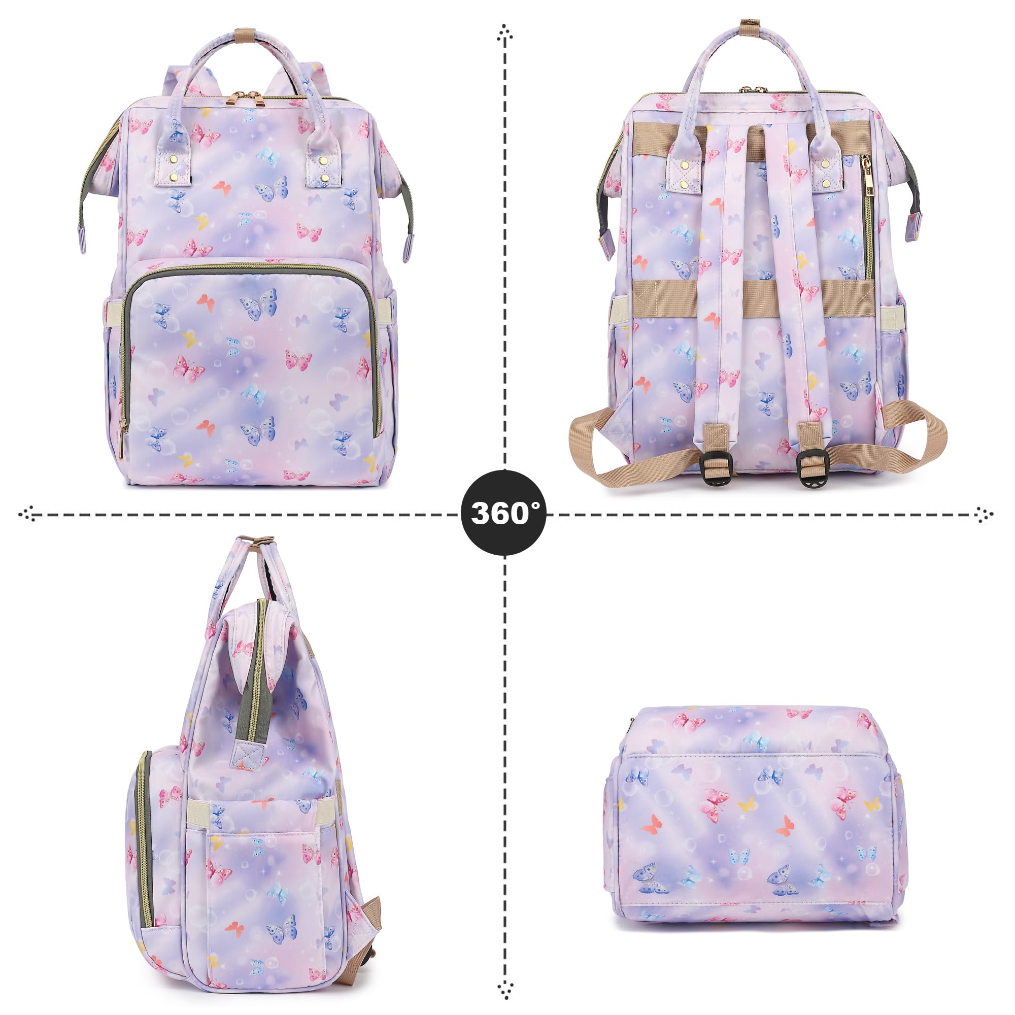 Butterfly Women Laptop Backpack 15.6 Inch for Work, School & Travel