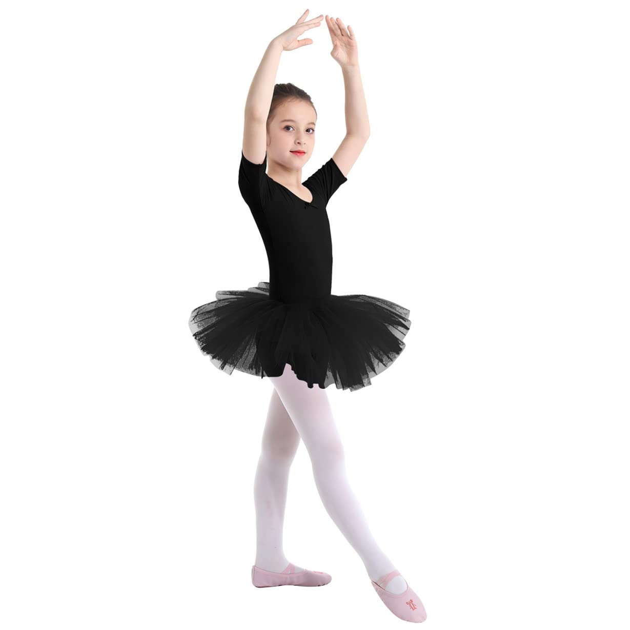Freebily Girls Ballet Dance Dress with Ruffle Sleeves & Tutu Skirt - Gymnastic Leotard Costume for Ballet, Dance Recital & Performance - Classic Dancewear for Toddler & Kids Ballet Class
